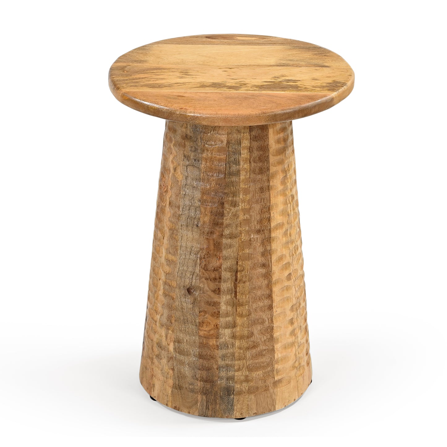 Hammered Handcrafted Mangowood Side Table - decorstore