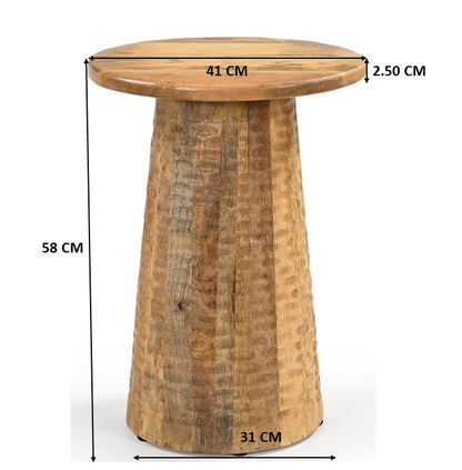 Hammered Handcrafted Mangowood Side Table - decorstore