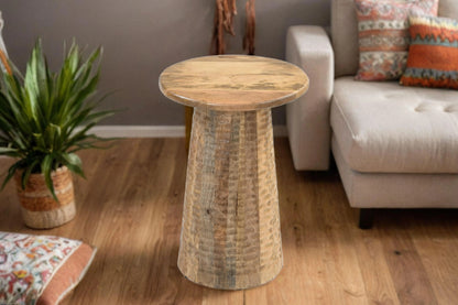 Hammered Handcrafted Mangowood Side Table - decorstore