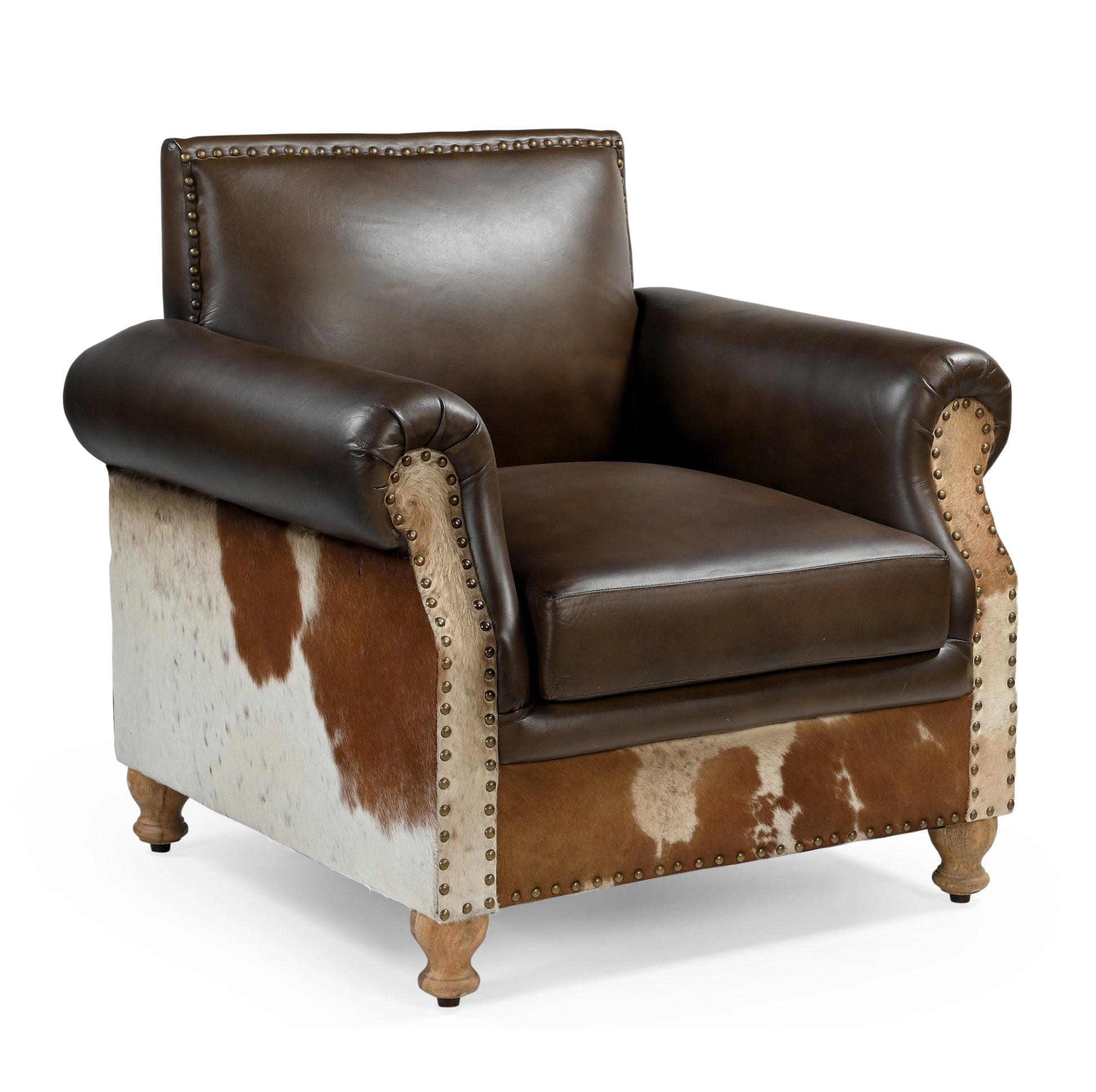 Homestead Handmade Cowhide and Leather Armchair - decorstore