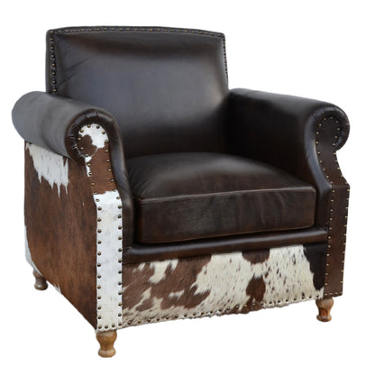 Homestead Handmade Cowhide and Leather Armchair - decorstore