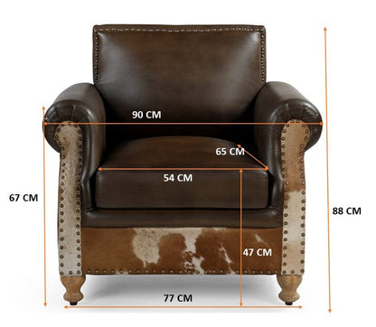 Homestead Handmade Cowhide and Leather Armchair - decorstore