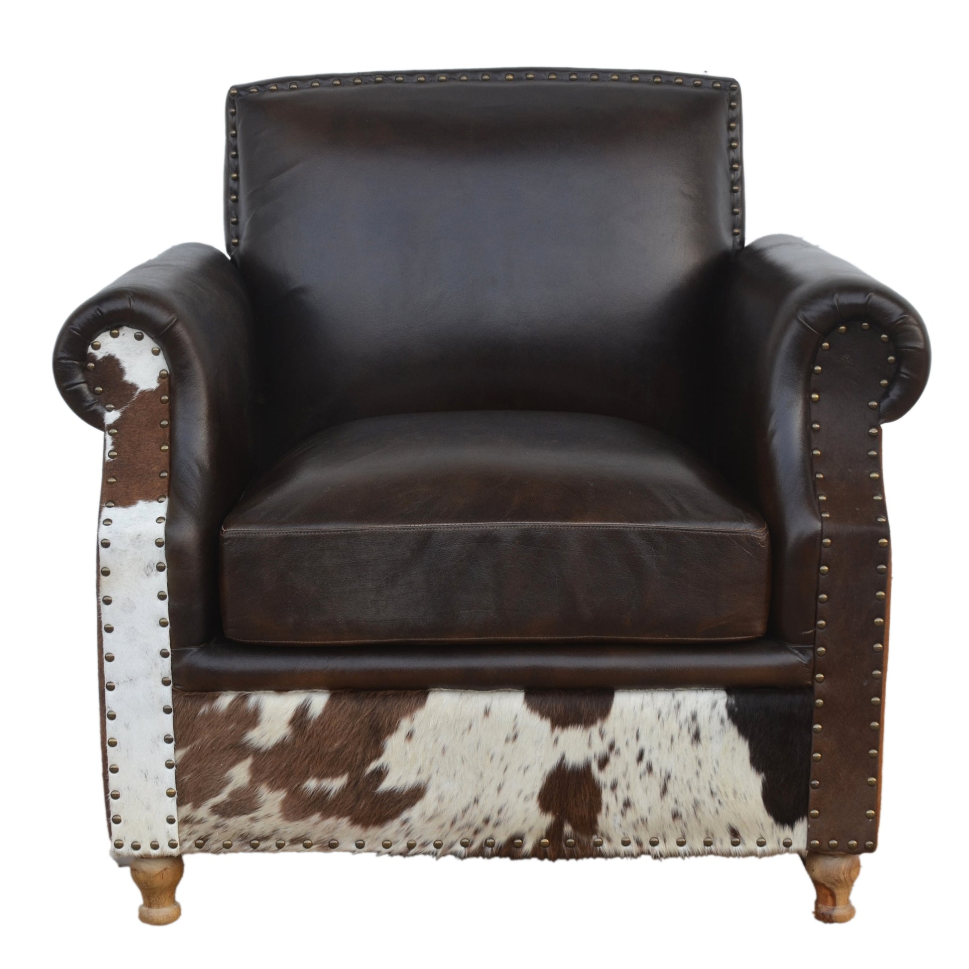 Homestead Handmade Cowhide and Leather Armchair - decorstore