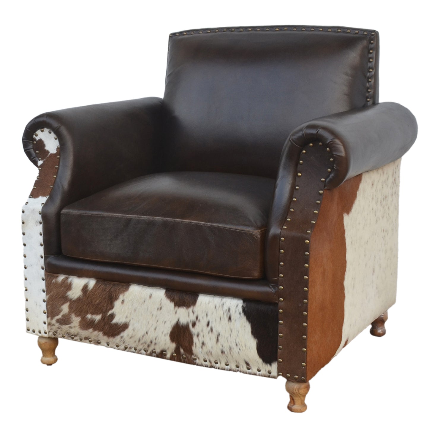 Homestead Handmade Cowhide and Leather Armchair - decorstore