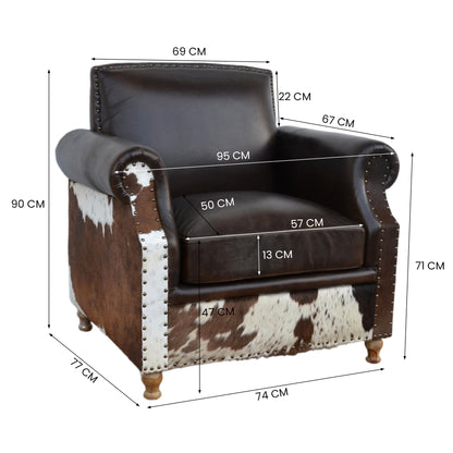 Homestead Handmade Cowhide and Leather Armchair - decorstore