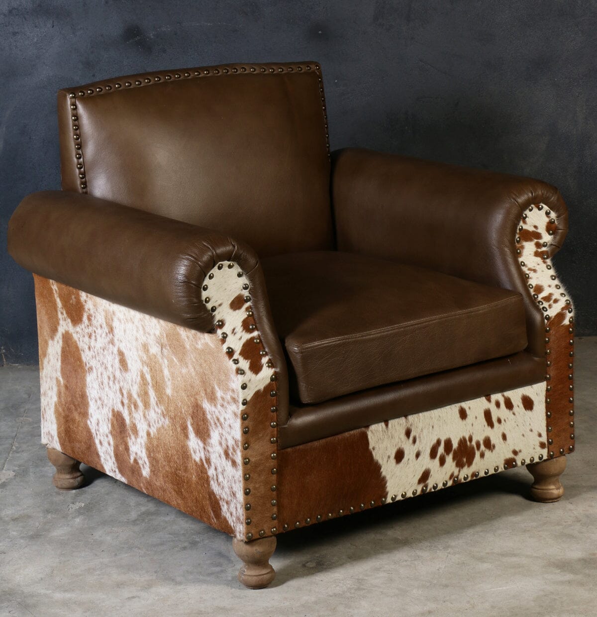 Homestead Handmade Cowhide and Leather Armchair - decorstore