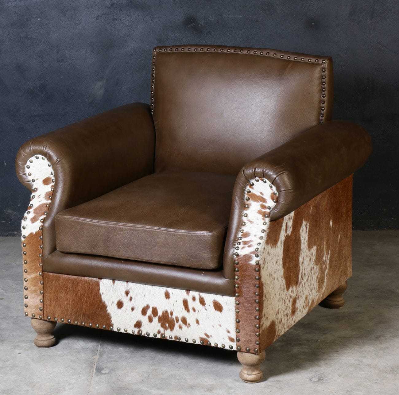 Homestead Handmade Cowhide and Leather Armchair - decorstore