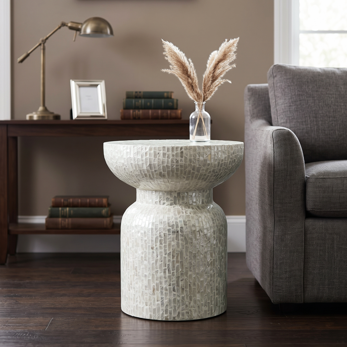 Moonlight Mother of Pearl Hand Inlay Side Table