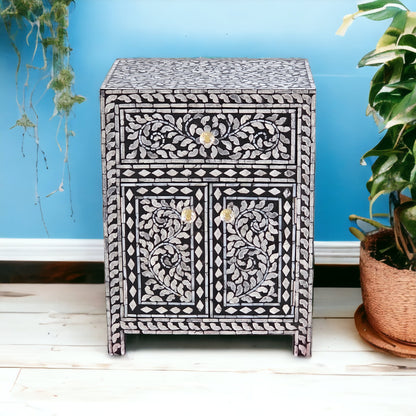 Mother of Pearl Floral Inlay Chest - decorstore