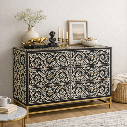Mother of pearl Mystical Vine chest of drawers