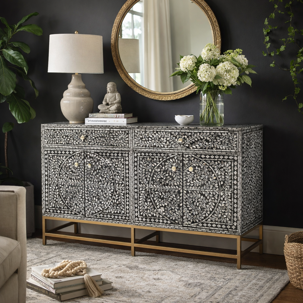 Mother of pearl Majestic Vine sideboard - decorstore