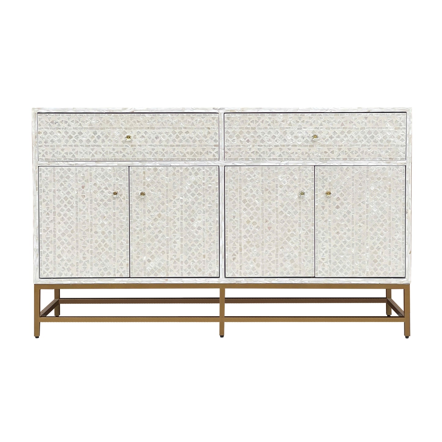 Mother of Pearl Console Cabinet – Light Wash Finish - decorstore