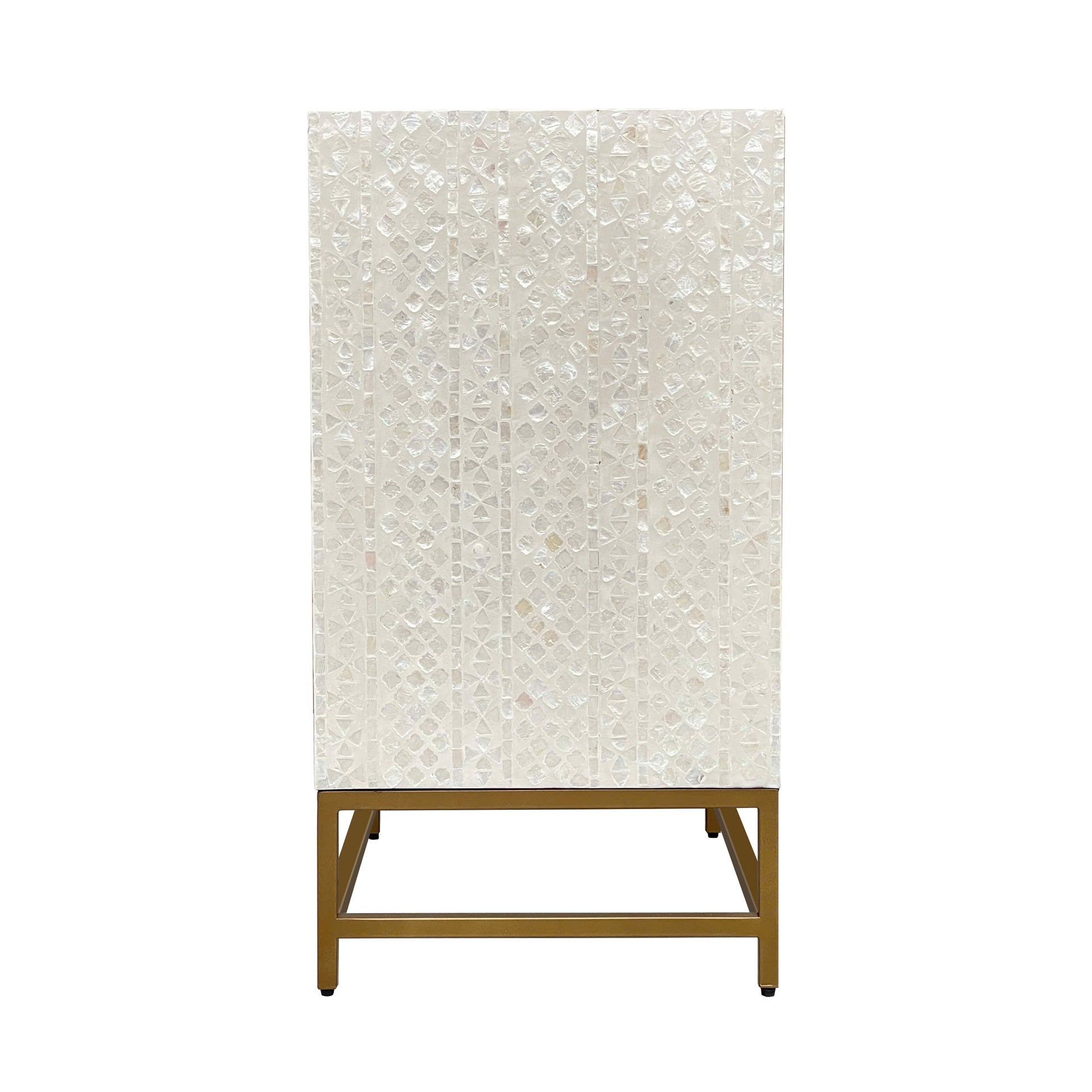 Mother of Pearl Console Cabinet – Light Wash Finish - decorstore