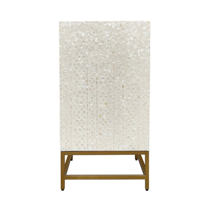 Mother of Pearl Console Cabinet – Light Wash Finish - decorstore