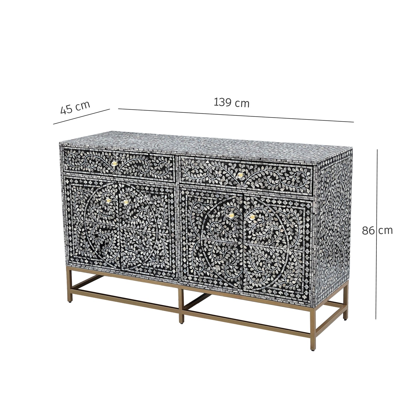 Mother of pearl Majestic Vine sideboard - decorstore