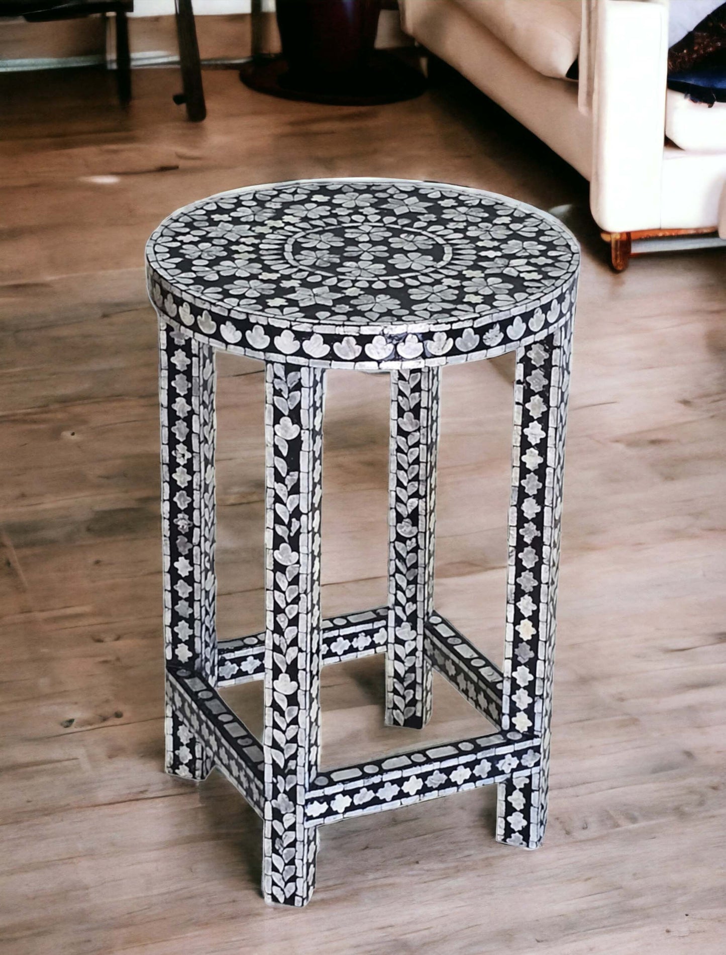 Mother of pearl Monochrome Harmony Side Table - decorstore