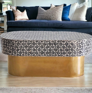 Mother of pearl Monochrome Pearl Oval Coffee Table - decorstore