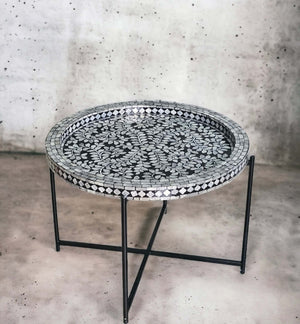 Mother of Pearl Monochrome Chic Table - decorstore