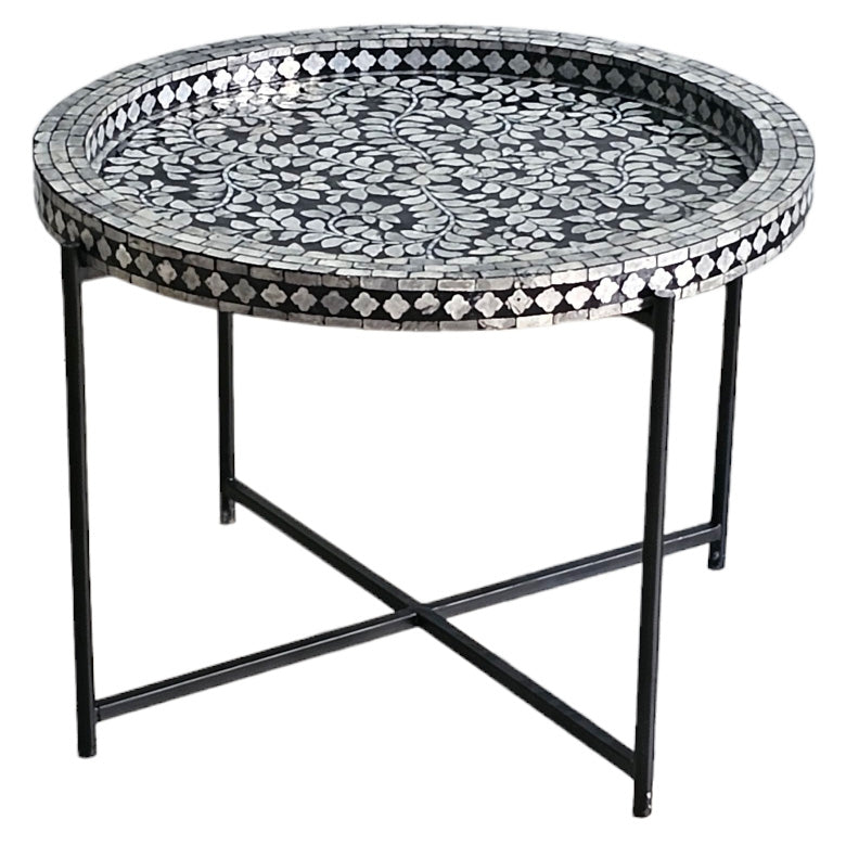 Mother of Pearl Monochrome Chic Table - decorstore