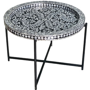 Mother of Pearl Monochrome Chic Table - decorstore