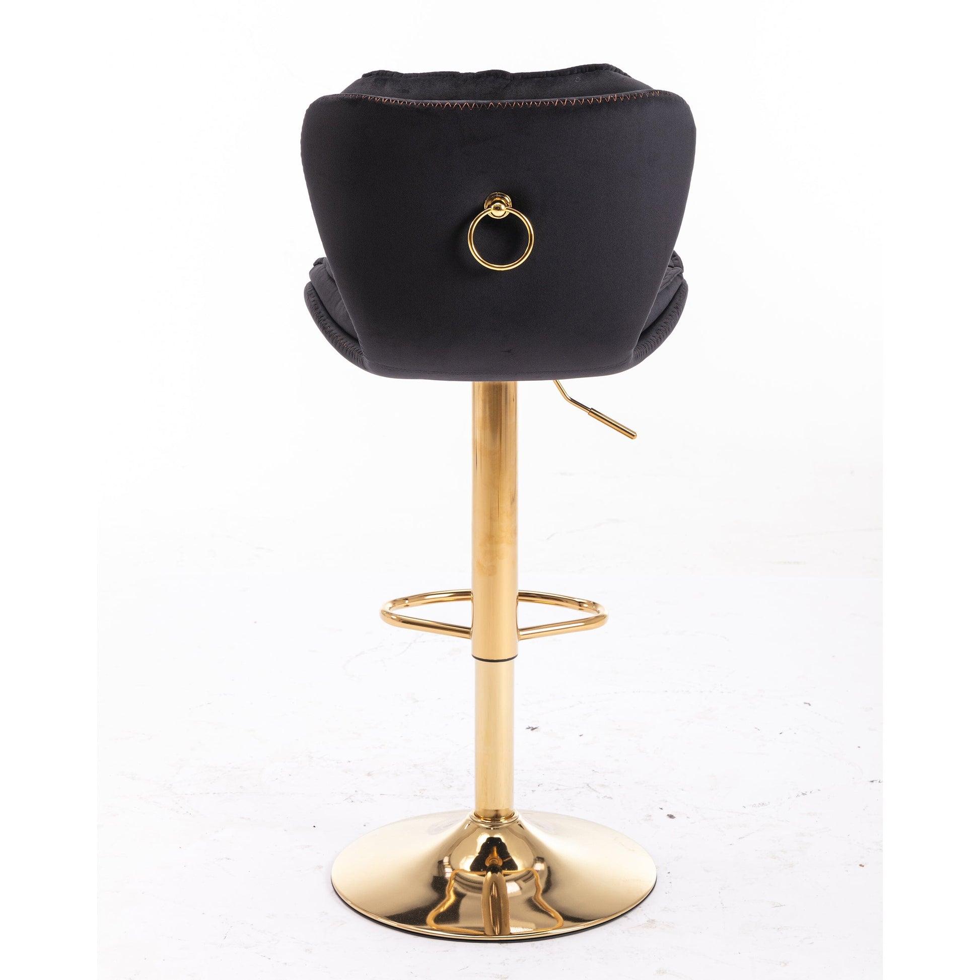 Plush Velet Black & Gold Stool - decorstore