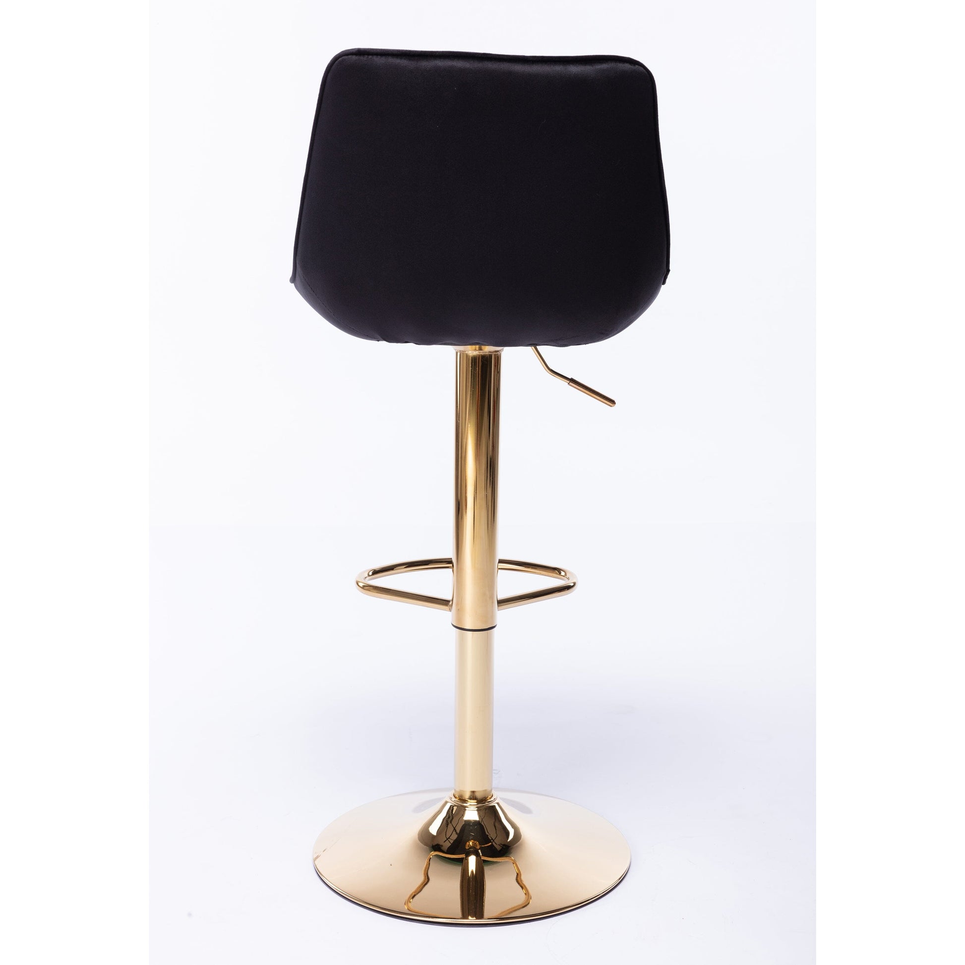 Jorja Black Velvet and Gold Gas Lift Bar Stool - decorstore
