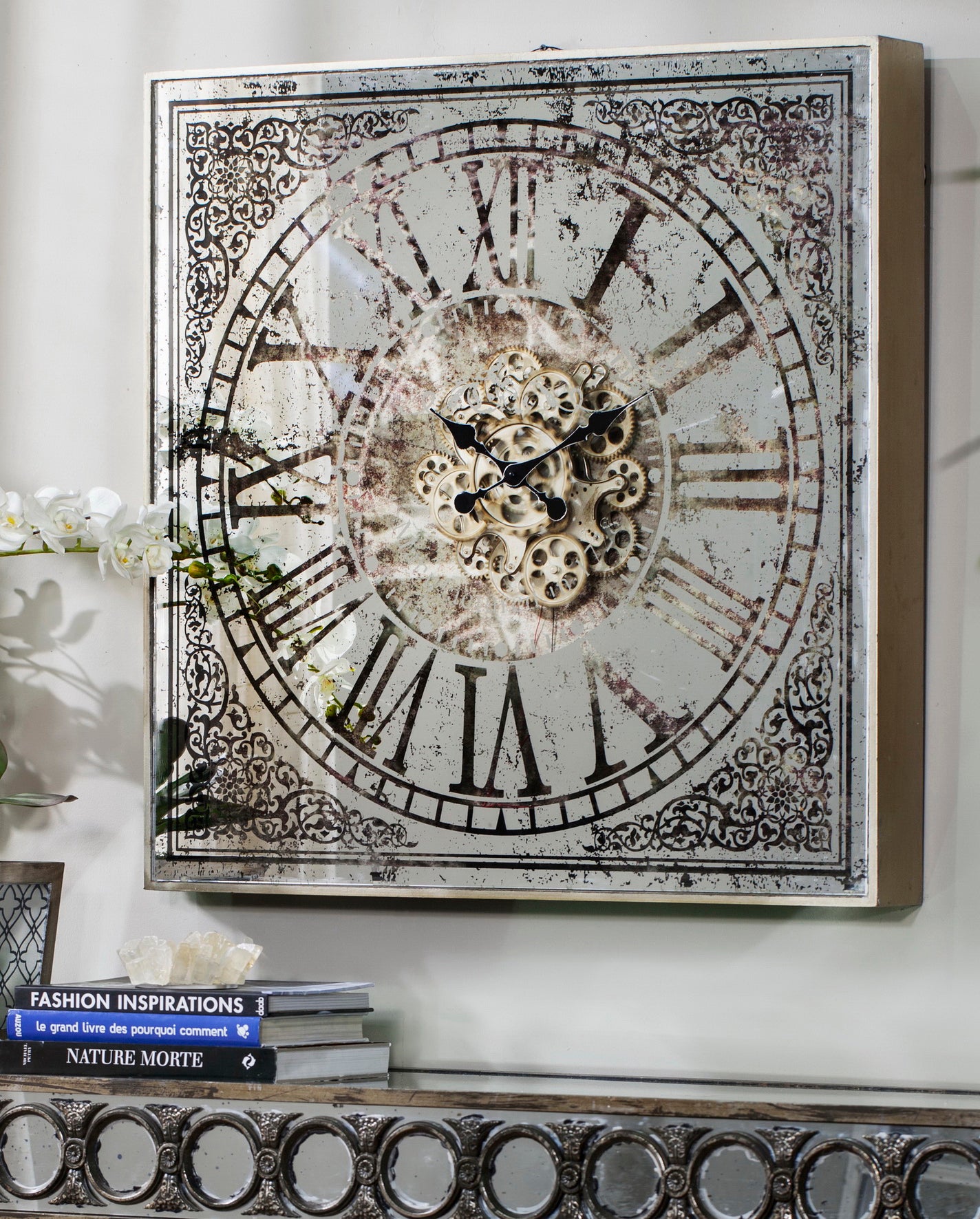 Square Mirror Wall Clock - decorstore