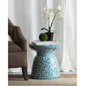 Shell inlay side table/Stool - decorstore