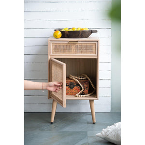 Woven Ash Wood Mini Cabinet - decorstore