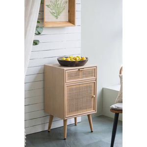 Woven Ash Wood Mini Cabinet - decorstore