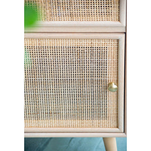 Woven Ash Wood Mini Cabinet - decorstore