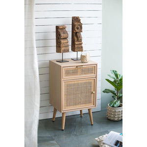 Woven Ash Wood Mini Cabinet - decorstore
