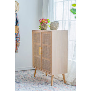 Double Door Rattan Cabinet - decorstore