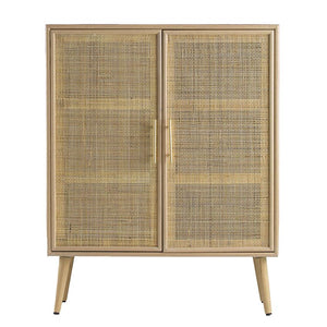 Double Door Rattan Cabinet - decorstore