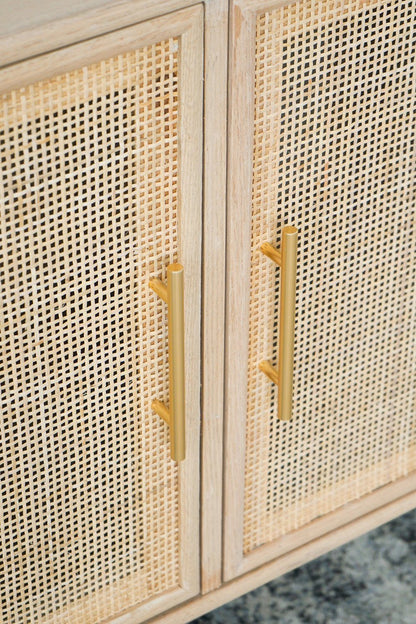 Double Door Rattan Cabinet - decorstore