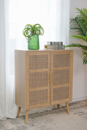 Double Door Rattan Cabinet - decorstore