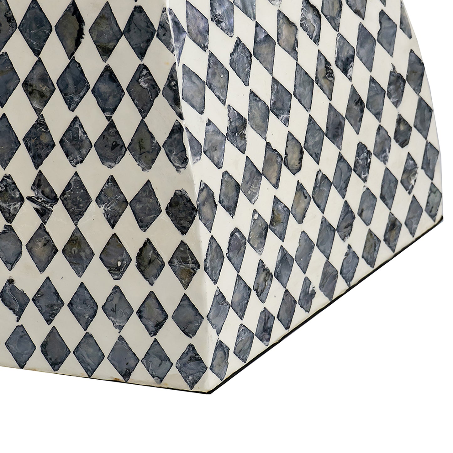 Black diamond shell inlay stool/Side table - decorstore