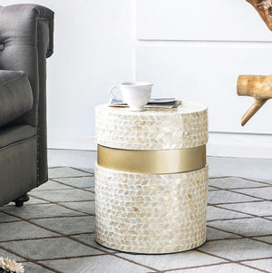 Mother of Pearl Baha Stool/Table - decorstore