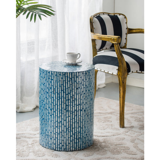 Mother of Pearl Stool Aqua - decorstore