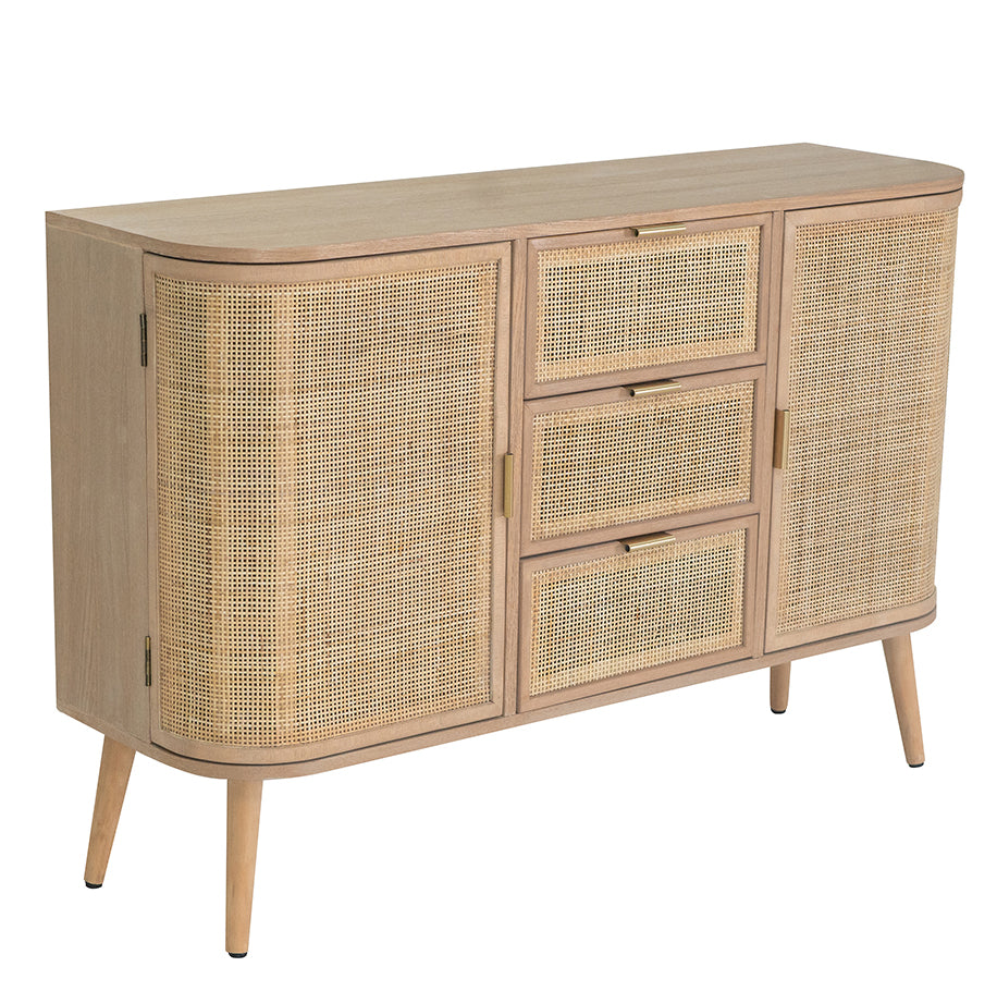 Sleek Scandi Rattan Sideboard - decorstore