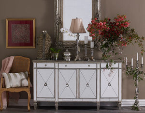 Mirrored Sideboard Antiqued Ribbed - decorstore