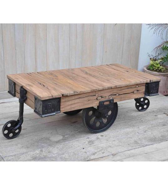 Industrial Wheeled Coffee Table - decorstore