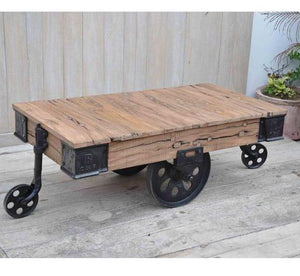 Industrial Wheeled Coffee Table - decorstore