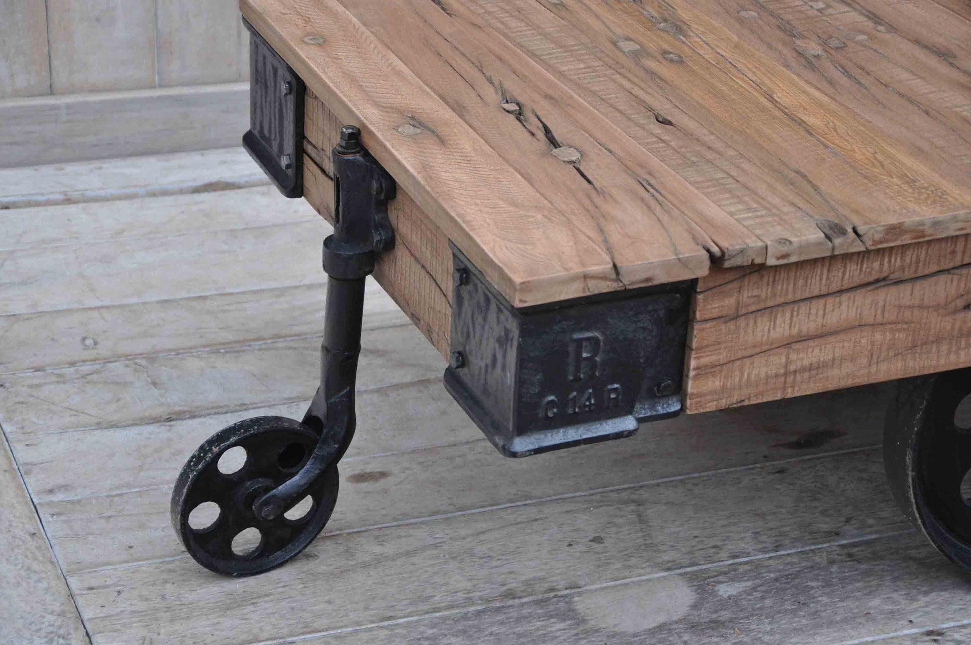 Industrial Wheeled Coffee Table - decorstore