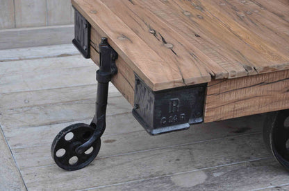 Industrial Wheeled Coffee Table - decorstore