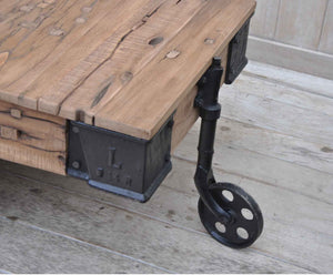 Industrial Wheeled Coffee Table - decorstore