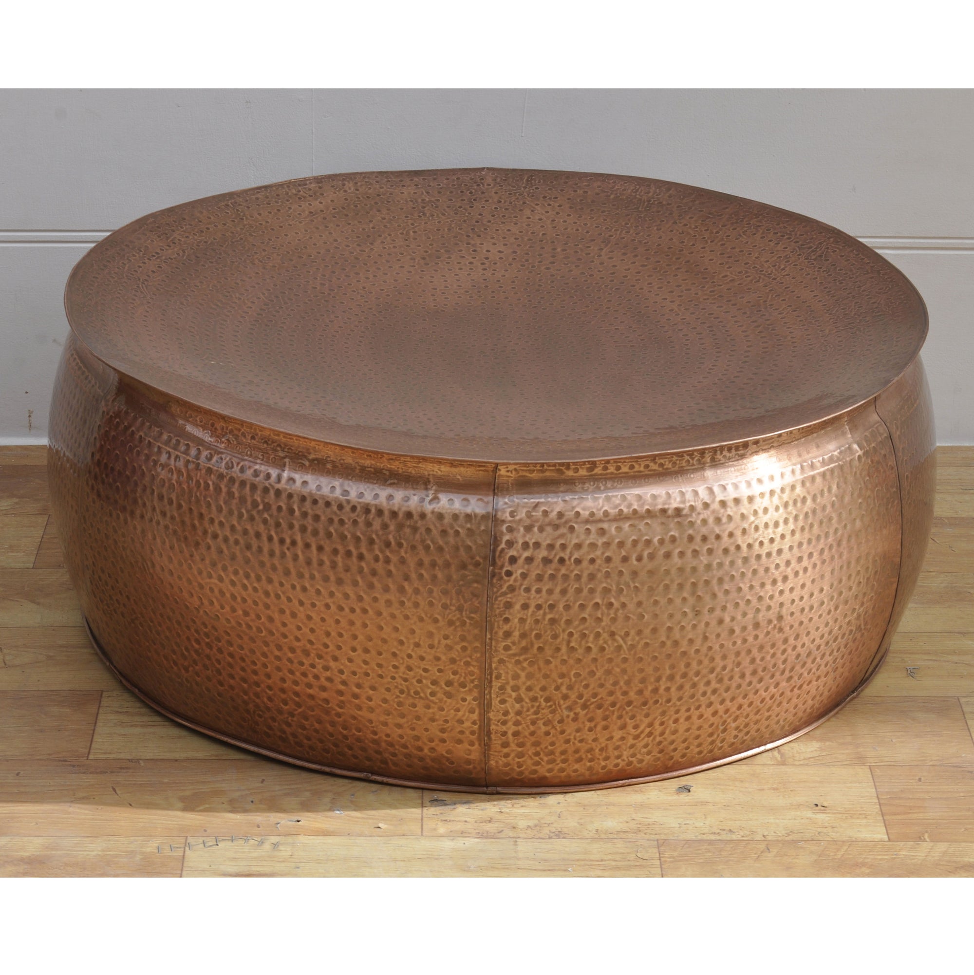 Bronze Look Drum Coffee Table - decorstore