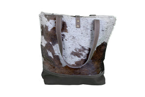 Cowhide And Leather Belted Hand Bag - decorstore