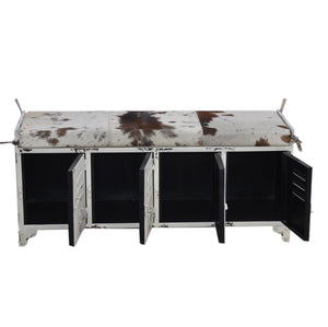 Cowhide Locker Lounge Seat - decorstore