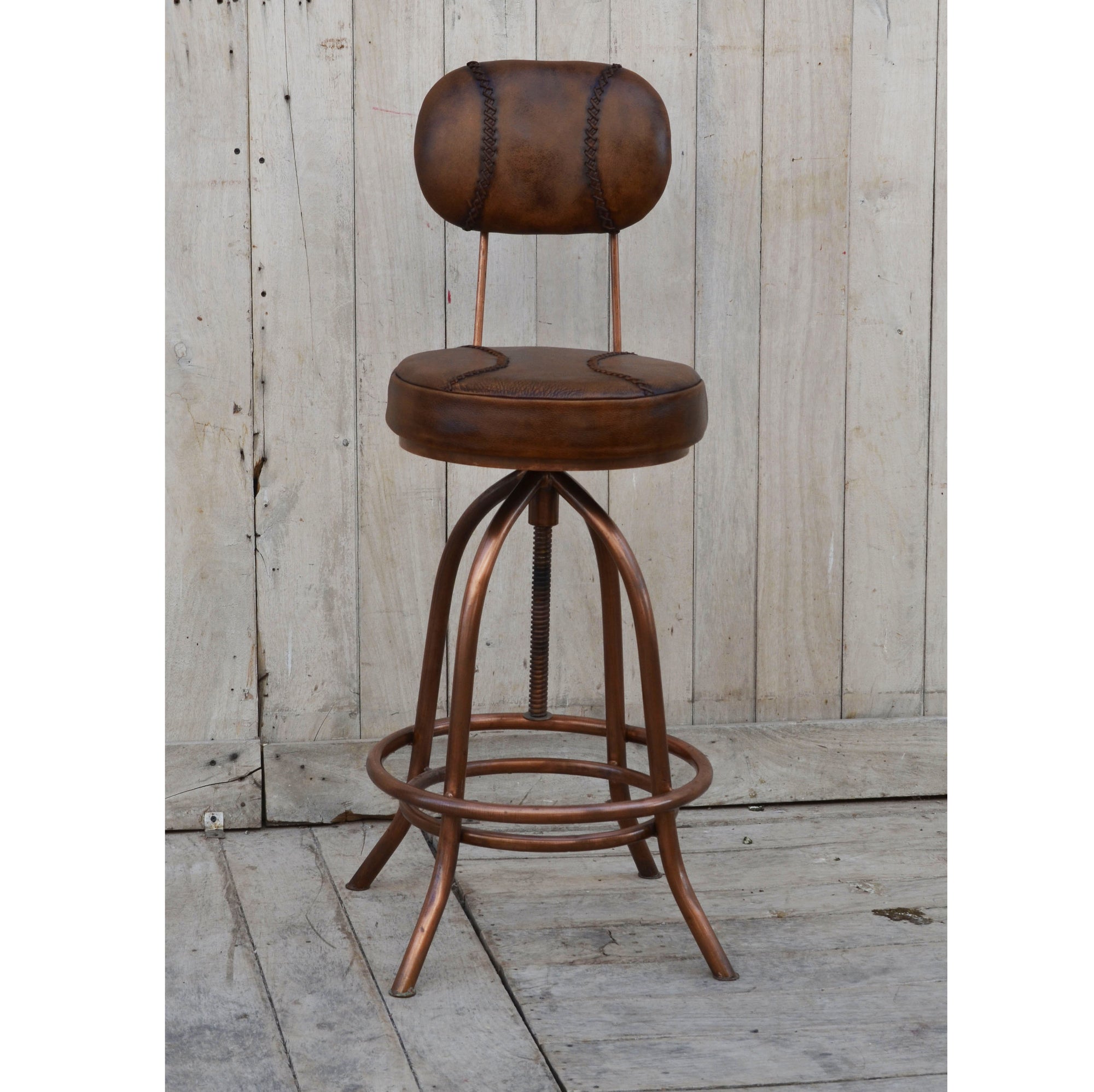 Leather Windup Mitt Bar Chair - decorstore